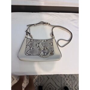 Carlos Santana‎ Top Zip Crossbody Cream / Diamond Back Satchel Bag